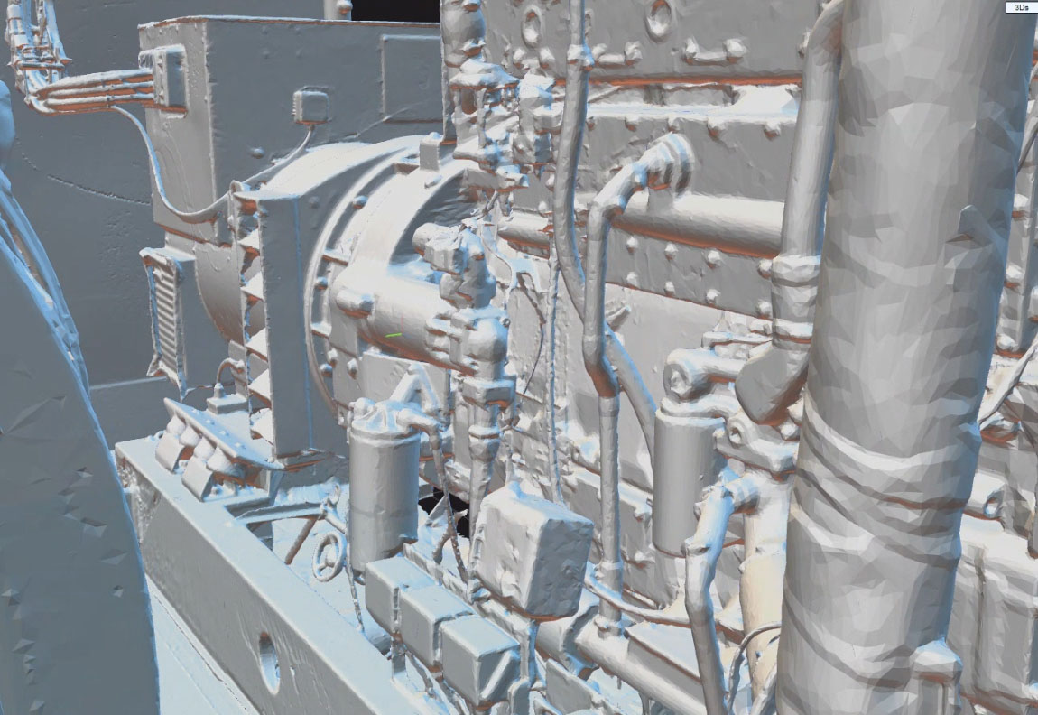 Detal modelu siatkowego bez tekstury – wysoka szczegółowość geometrii w skanowaniu 3D