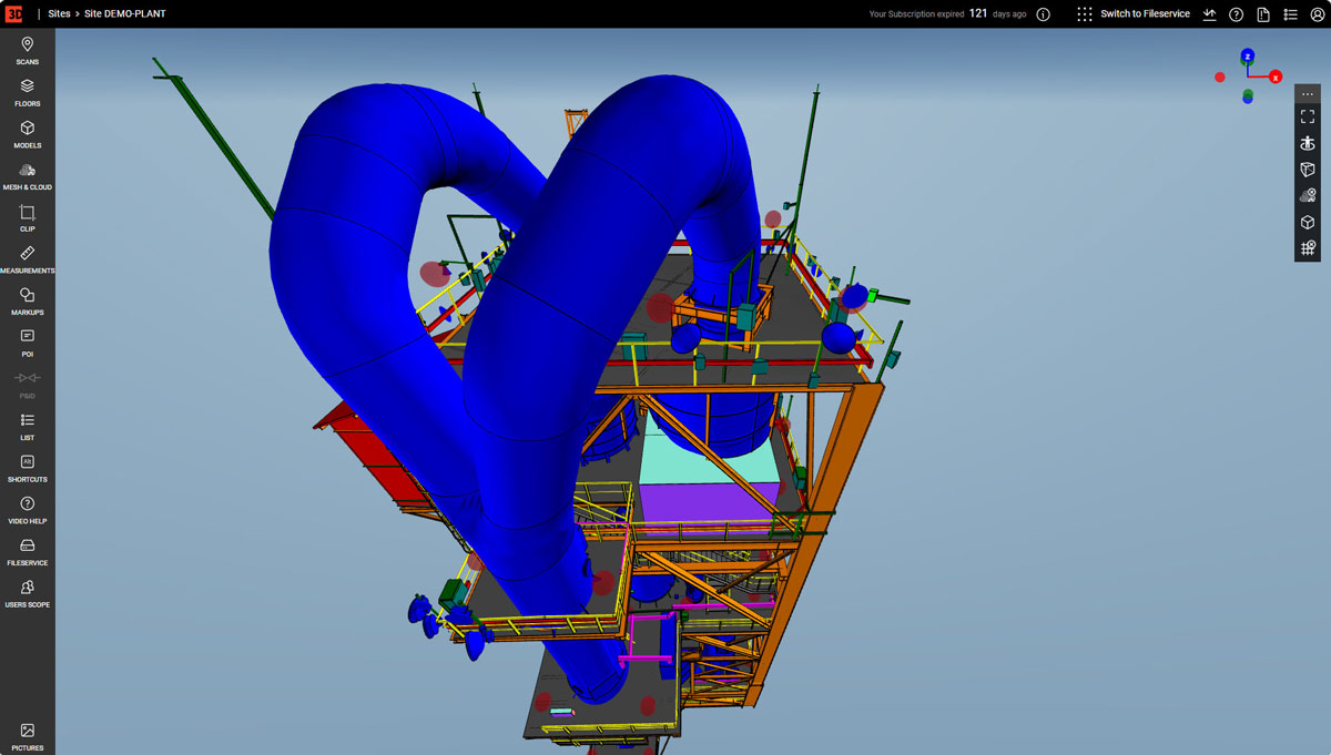 Model 3D CAD przeglądany w przeglądarce internetowej przez platformę Webpano – bez potrzeby instalowania oprogramowania